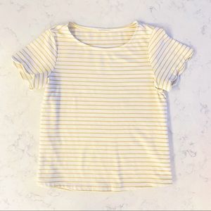 Scalloped Fringe Striped Tshirt